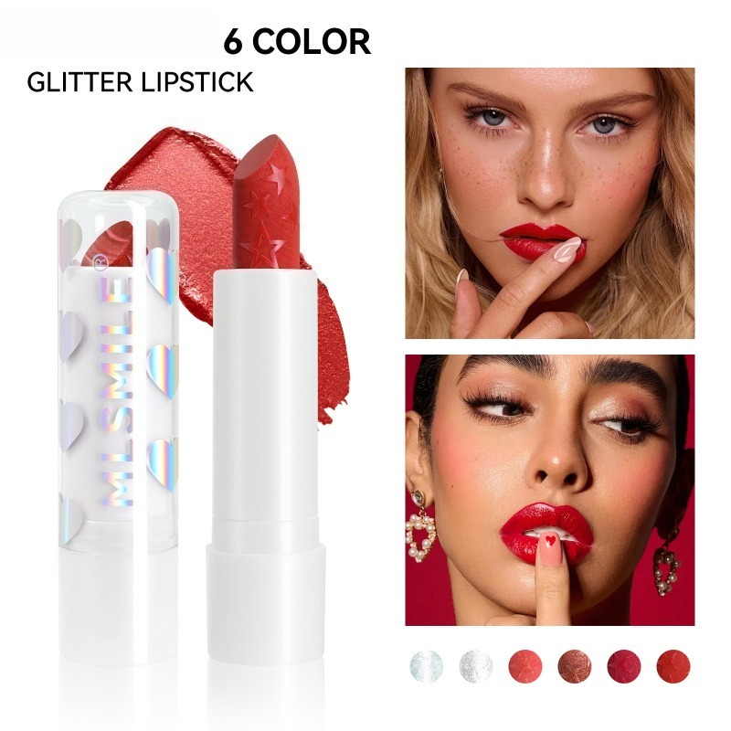 Batom estrelado com glitter, b - Beauty Makeup Stores avaliação e preço
