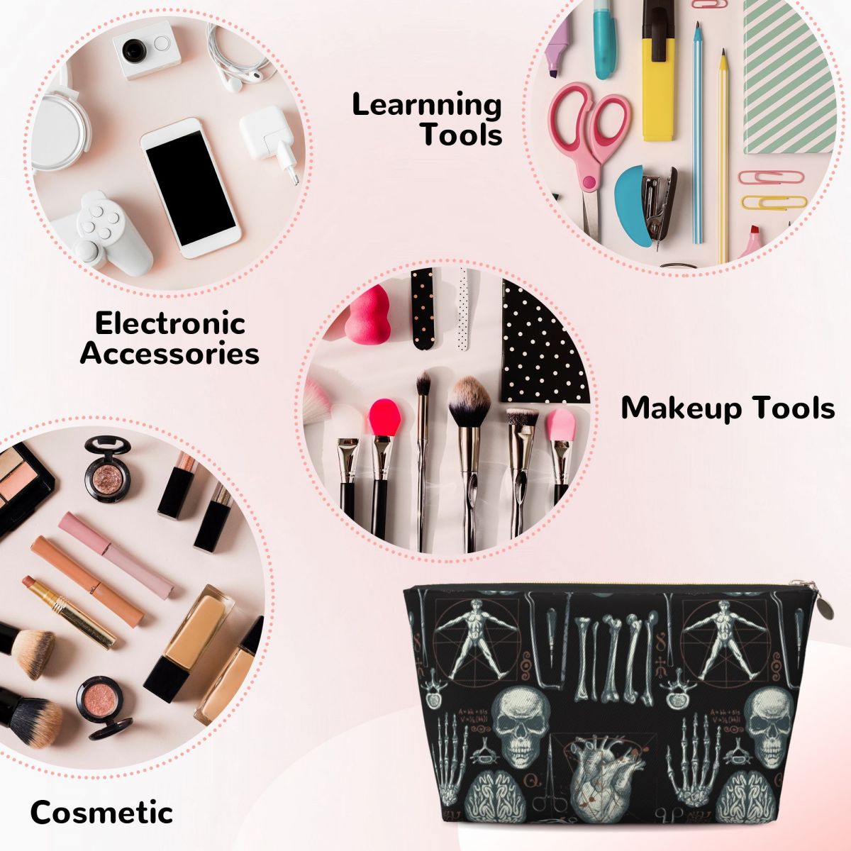 Bolsa de higiene pessoal impre - Beauty Makeup Kit Box avaliação e preço