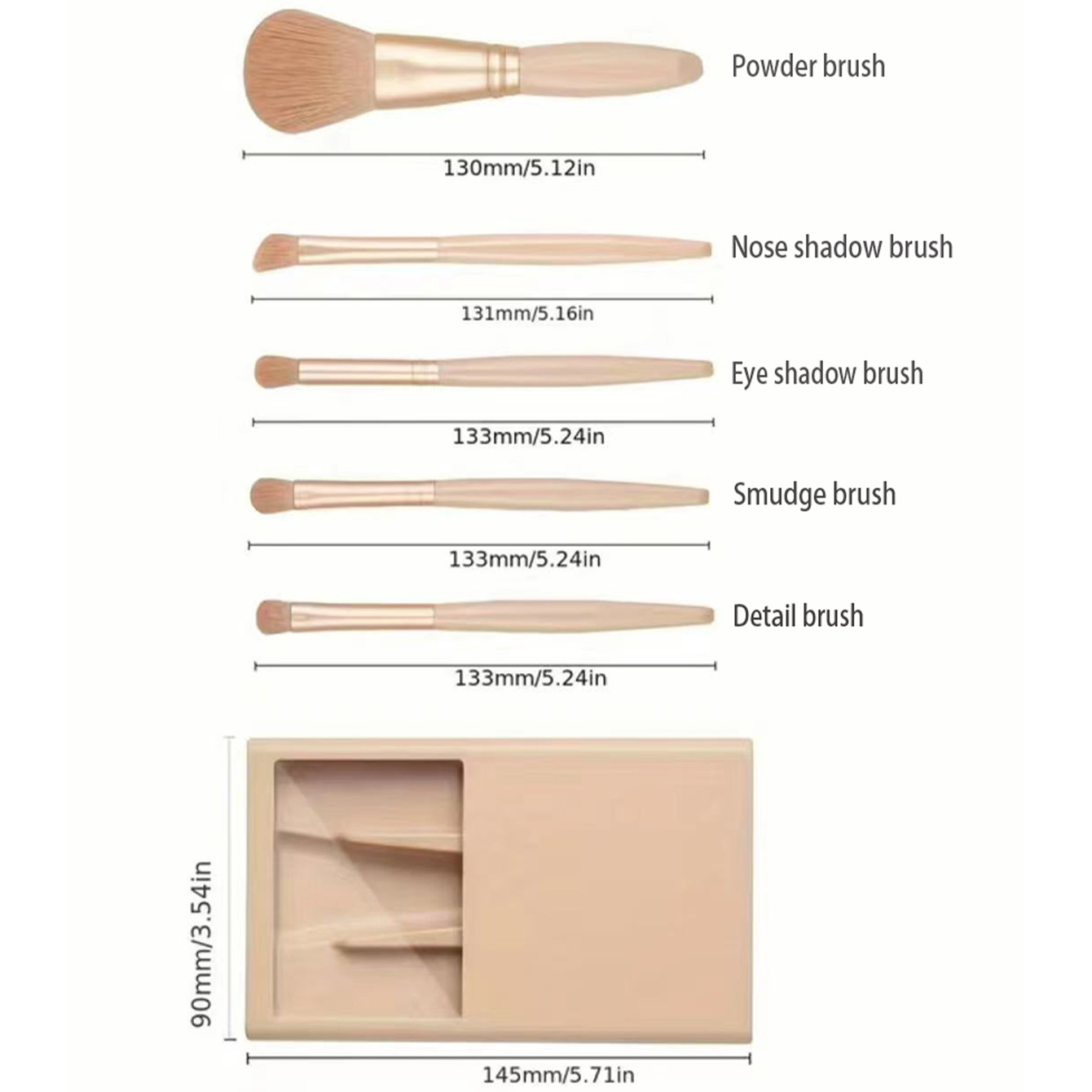 5 pçs kit de escova cosmética  - Beauty Makeup Kit Box avaliação e preço